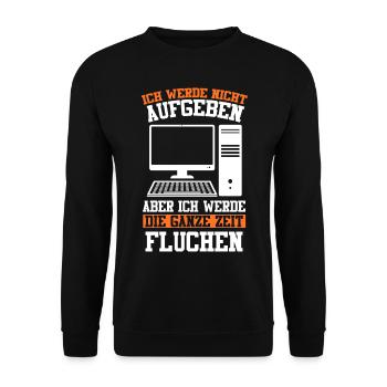 Admin Softwareentwickler Informatik Lustige Sprüch - Unisex Pullover - Schwarz - Vorne - Alina (178cm) & Michal (187cm)