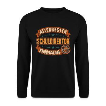 Allerbester Schuldirektor Schulleiter - Unisex Pullover - Schwarz - Vorne - Alina (178cm) & Michal (187cm)
