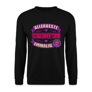 Allerbeste Schuldirektorin Schulleiterin - Unisex Pullover - Schwarz - Vorne - Alina (178cm) & Michal (187cm)