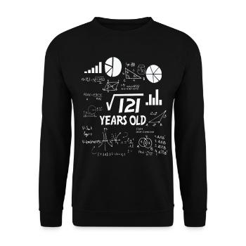 11th birthday math - Unisex Sweatshirt - black - Front - Alina (178cm) & Michal (187cm)