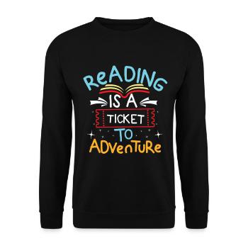 Books books read books novels bookshelf - Unisex Sweatshirt - black - Front - Alina (178cm) & Michal (187cm)