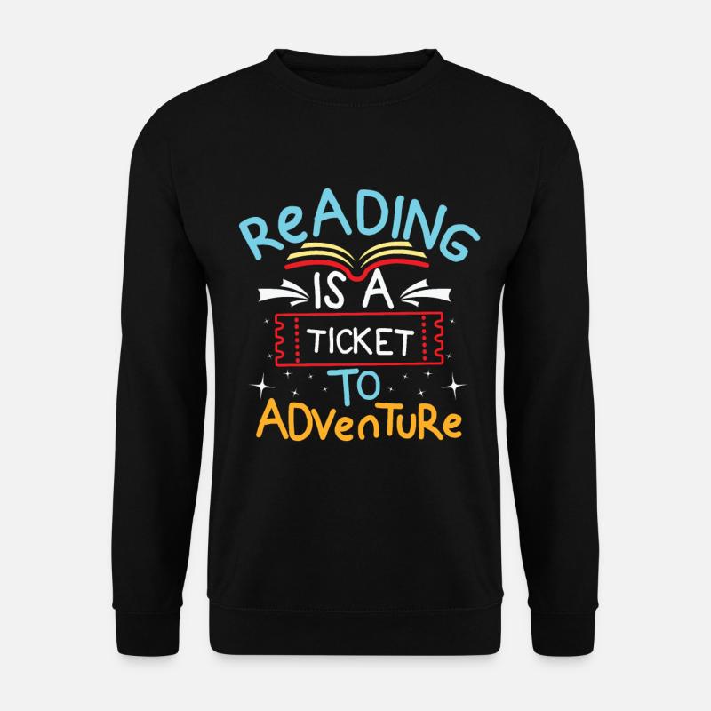 Bücher Bücher lesen Bücher Romane Bücherregal - Unisex Pullover - Schwarz