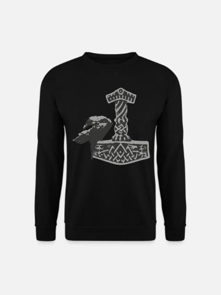 Thor Hammer Raben Odins Midgard - Unisex Pullover - Schwarz