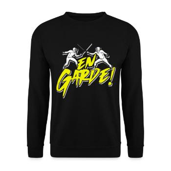 Fencing saying fencing mask duel saber sport fight - Unisex Sweatshirt - black - Front - Alina (178cm) & Michal (187cm)