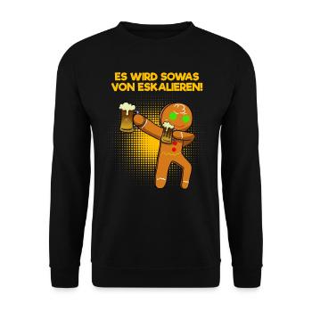 Es Wird Sowas Von Eskalieren Lustig Dabbing - Unisex Pullover - Schwarz - Vorne - Alina (178cm) & Michal (187cm)