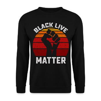 Vintage Black Lives Matter - Unisex Sweatshirt - black - Front - Alina (178cm) & Michal (187cm)