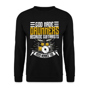 Schlagzeug Musik Drum n bass Drumset Becken Rock - Unisex Pullover - Schwarz - Vorne - Alina (178cm) & Michal (187cm)
