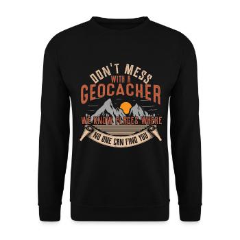 Geocache - Unisex Sweatshirt - black - Front - Alina (178cm) & Michal (187cm)