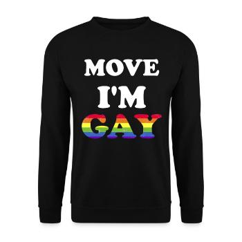 Move I’m Gay LGBT Drôle LGBTQ Rainbow Rengain - Sweat-shirt Unisexe - noir - Devant - Alina (178cm) & Michal (187cm)