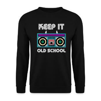 90er Jahre 90er Kostüm 90er party 90er Mode - Unisex Pullover - Schwarz - Vorne - Alina (178cm) & Michal (187cm)