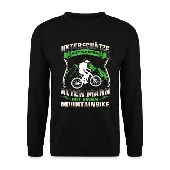 MTB Fully Radfahrer Mountainbike Downhill Motiv - Unisex Pullover - Schwarz - Vorne - Alina (178cm) & Michal (187cm)