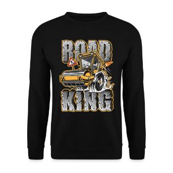 Construction worker road construction construction roller gift - Unisex Sweatshirt - black - Front - Alina (178cm) & Michal (187cm)