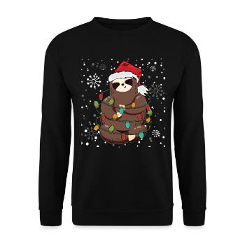 Sloth Christmas Christmas Gift Gift - Unisex Sweatshirt - black - Front - Alina (178cm) & Michal (187cm)