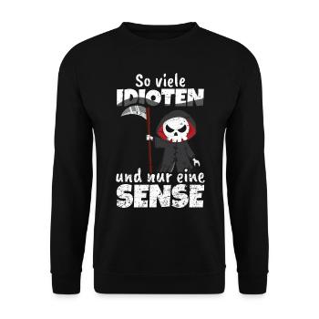 Lustige Sprüche - Unisex Pullover - Schwarz - Vorne - Alina (178cm) & Michal (187cm)