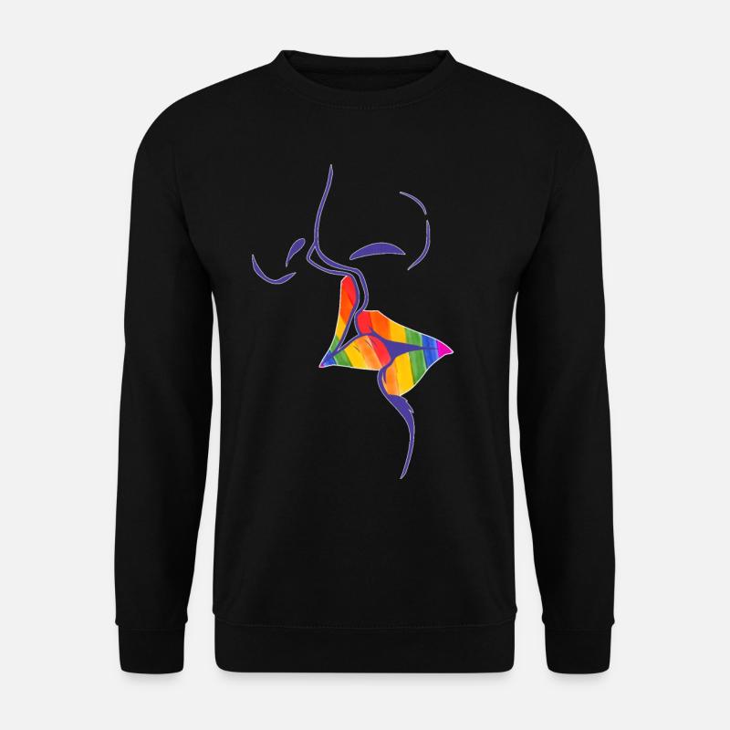 Rainbow Kissing Lips - Unisex Pullover - Schwarz