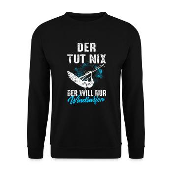 Windsurfen Windsurfer Windsurfing Windsurf Lustig - Unisex Pullover - Schwarz - Vorne - Alina (178cm) & Michal (187cm)