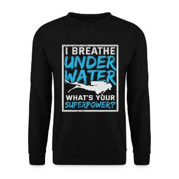 Scuba diving freediving water sports diver water - Unisex Sweatshirt - black - Front - Alina (178cm) & Michal (187cm)