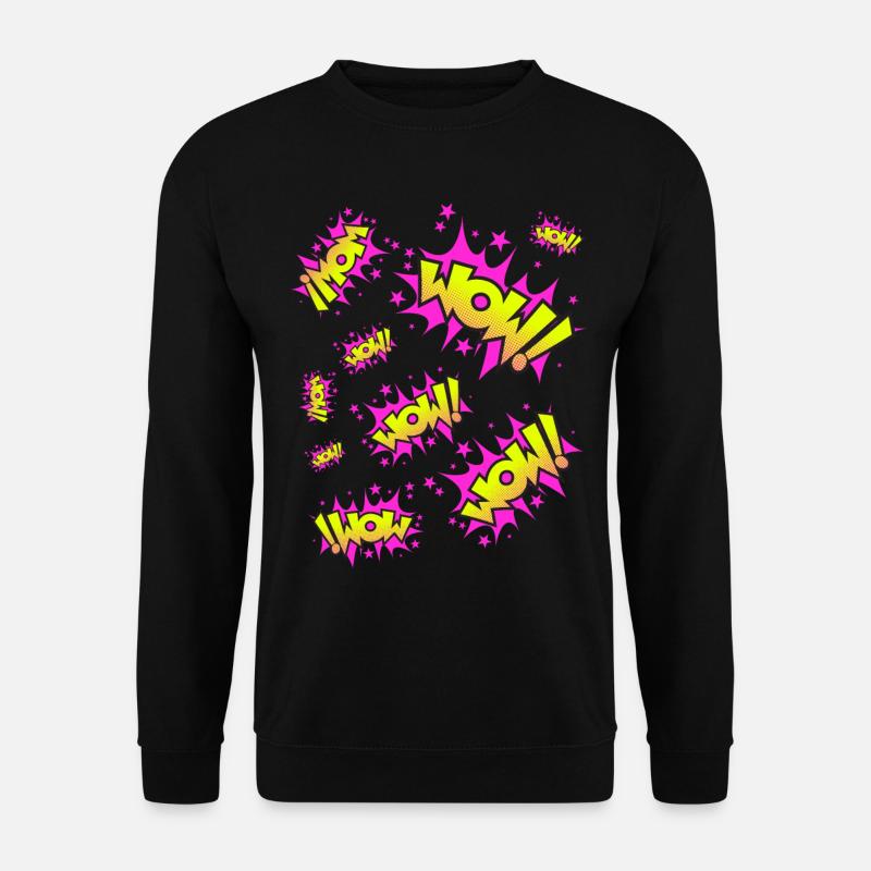 Neon Yellow Pink WOW! - Unisex Sweatshirt - black