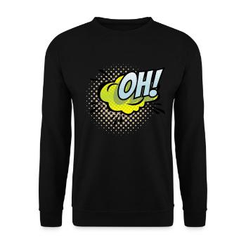 Cool 90s design OH! - Unisex Sweatshirt - black - Front - Alina (178cm) & Michal (187cm)