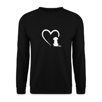Dog Heart Motif Pets Dog Heart Gift - Unisex Sweatshirt - black - Front - Alina (178cm) & Michal (187cm)