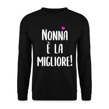Nonna È La Migliore - Unisex Pullover - Schwarz - Vorne - Alina (178cm) & Michal (187cm)