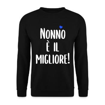 Nonno È Il Migliore - Unisex Pullover - Schwarz - Vorne - Alina (178cm) & Michal (187cm)