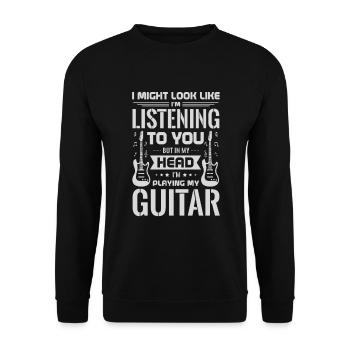 Guitar Design for a Guitar player - Unisex Sweatshirt - black - Front - Alina (178cm) & Michal (187cm)