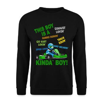 Cadeau pour garçons de karting - Piste de karting de karting - - Sweat-shirt Unisexe - noir - Devant - Alina (178cm) & Michal (187cm)