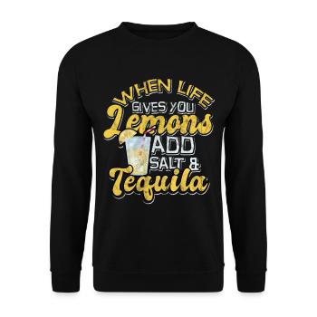 Zitrone - Unisex Pullover - Schwarz - Vorne - Alina (178cm) & Michal (187cm)