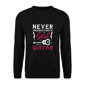 Guitar Design for a Guitar player - Unisex Sweatshirt - black - Front - Alina (178cm) & Michal (187cm)