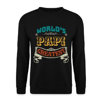 WORLDS GREATEST PAPI - Unisex Sweatshirt - black - Front - Alina (178cm) & Michal (187cm)