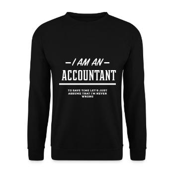 Ich bin ein Buchhalter - Buchhalter Job Geschenk lustig - Unisex Pullover - Schwarz - Vorne - Alina (178cm) & Michal (187cm)