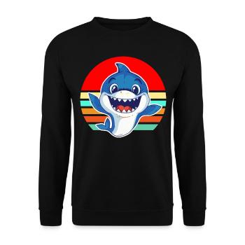 Bébé requin vintage mignon requin rétro rire cadeau - Sweat-shirt Unisexe - noir - Devant - Alina (178cm) & Michal (187cm)