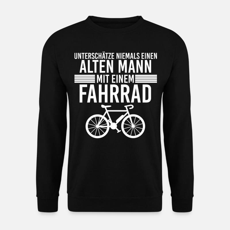 Unterschätze Niemals Einen Alten Mann Fahrrad - Unisex Pullover - Schwarz