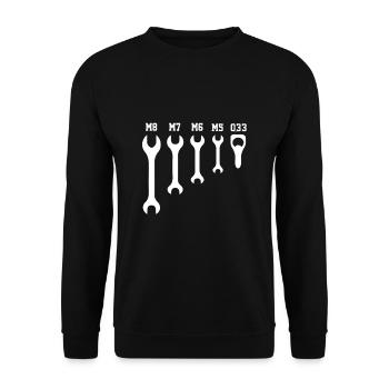 Mechanic Meachaniker Gift Tool Key - Unisex Sweatshirt - black - Front - Alina (178cm) & Michal (187cm)