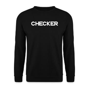 Checker - Unisex Pullover - Schwarz - Vorne - Alina (178cm) & Michal (187cm)