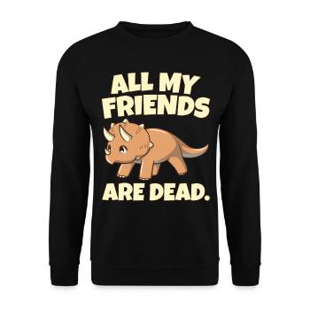 Dinosaur Birthday - Dinosaur - Unisex Sweatshirt - black - Front - Alina (178cm) & Michal (187cm)