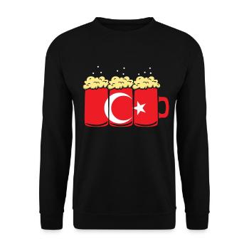 Turkey Flag Country Beer Brewing Gift - Unisex Sweatshirt - black - Front - Alina (178cm) & Michal (187cm)