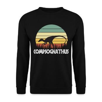 Compsognathus - Unisex Sweatshirt - black - Front - Alina (178cm) & Michal (187cm)