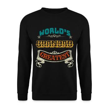 WORLDS GREATEST GRANDAD - Unisex Pullover - Schwarz - Vorne - Alina (178cm) & Michal (187cm)