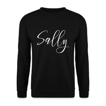 Sally Sali Hoi Name oder Grußformel aus Alemannia - Unisex Pullover - Schwarz - Vorne - Alina (178cm) & Michal (187cm)