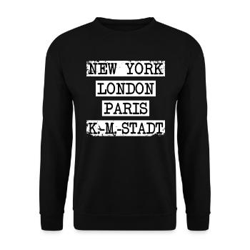 cool New York London Paris Chemnitz gift idea - Unisex Sweatshirt - black - Front - Alina (178cm) & Michal (187cm)