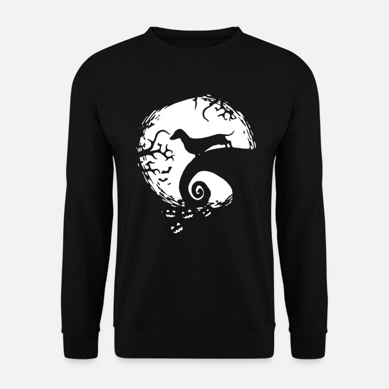 Weiner Hund im Mond Dackel Halloween - Unisex Pullover - Schwarz