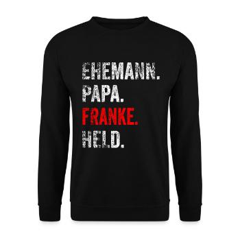Franke Papa Fränkisch Père Fête des Pères Haute-Franconie L - Sweat-shirt Unisexe - noir - Devant - Alina (178cm) & Michal (187cm)