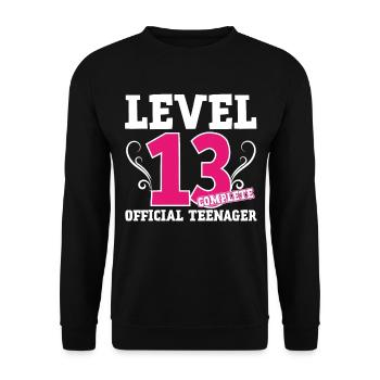 13th birthday 13 years teenager gift girl - Unisex Sweatshirt - black - Front - Alina (178cm) & Michal (187cm)