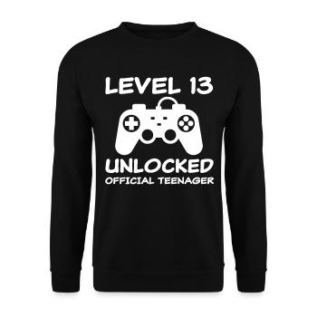 13th birthday 13 years teenager gift boy - Unisex Sweatshirt - black - Front - Alina (178cm) & Michal (187cm)