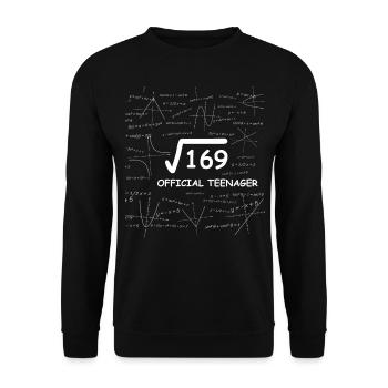 13th birthday 13 years teenager gift math - Unisex Sweatshirt - black - Front - Alina (178cm) & Michal (187cm)