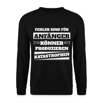 Fehler sind für Anfänger - Unisex Pullover - Schwarz - Vorne - Alina (178cm) & Michal (187cm)