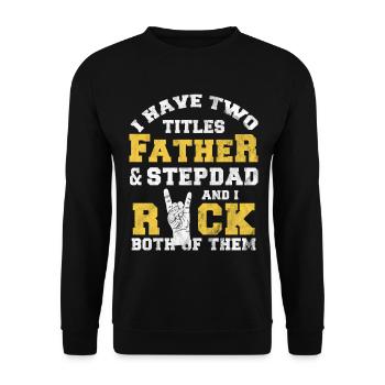 Beau-père papa papa beau-père cadeau beau-fils - Sweat-shirt Unisexe - noir - Devant - Alina (178cm) & Michal (187cm)