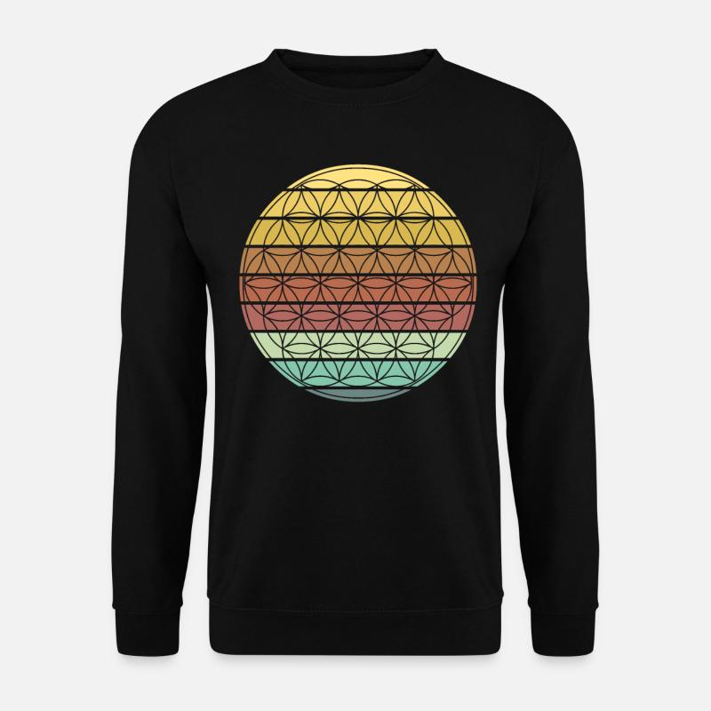Blume des Lebens Chakra - Unisex Pullover - Schwarz